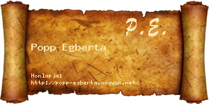 Popp Egberta névjegykártya